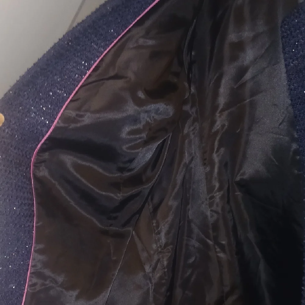 Talbots size 18P Navy Blue Tweed Coat - Picture 6 of 6